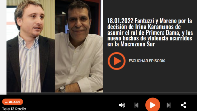 Fantuzzi-y-Moreno-por-la-decisión-de-Irina-Karamanos-de-asumir-el-rol-de-Primera-Dama-y-los-nuevo-hechos-de-violencia-ocurridos-en-la-Macrozona-Sur-Tele13-Radio